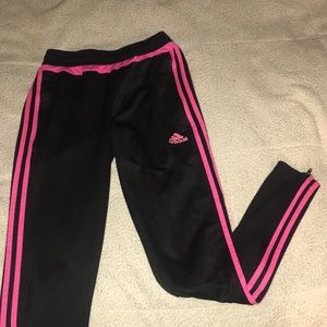 Black and pink adidas sweat pant